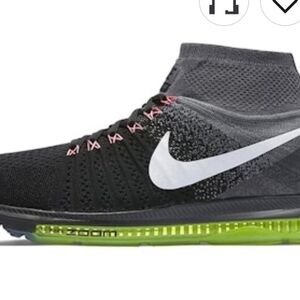 Nike Zoom All Out Flyknit 'Black White Volt' Sz 9.5